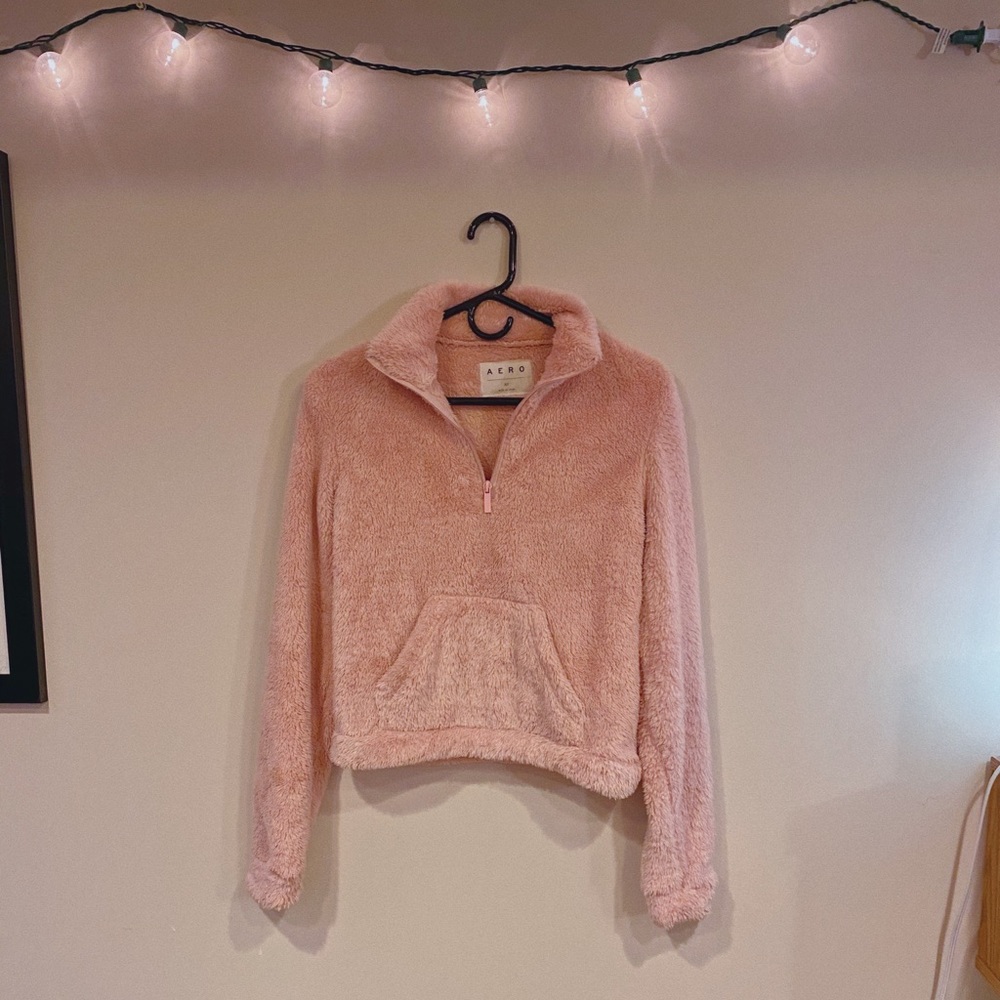 Aeropostale Pink 1/4 Zip Cozy Pullover
